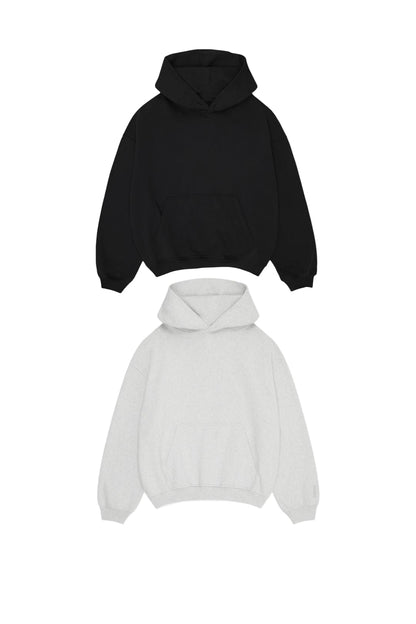 Black and white hoodies on a white background